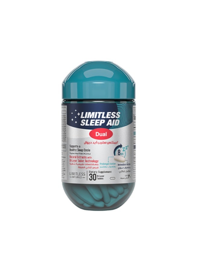 ليمتليس مساعد النوم المزدوج – يدعم دورة نوم صحية – 30 قرصًا بطبقتين